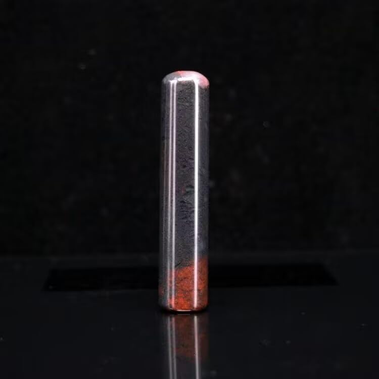 Amazon.co.jp: 天然鶏血石印鑑 丸印 認印 実印 銀行印 はんこ